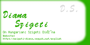 diana szigeti business card